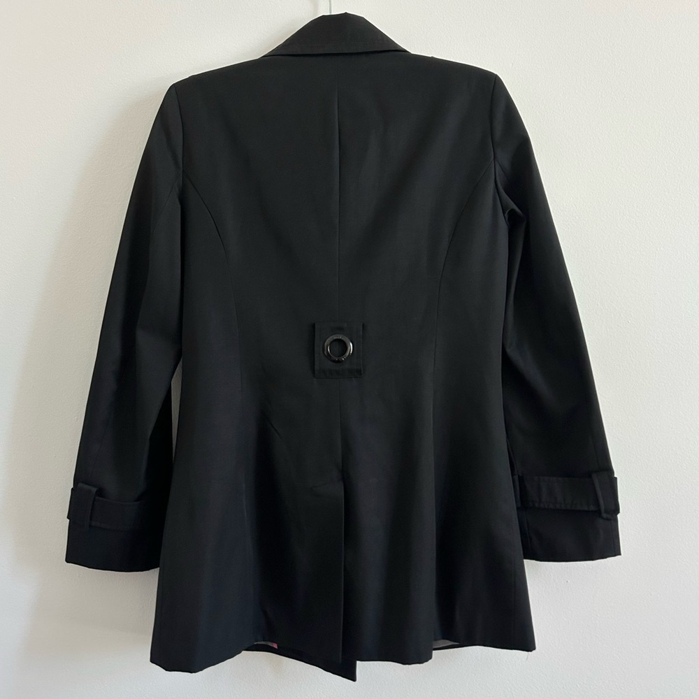 Calvin Klein Womens Double Breasted Coat in Black sz X-Small Classic Lightweight - Picture 4 of 9